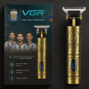 VGR V-228 Professional Hair Clipper – LED display, 180min runtime, USB rechargeable metal trimmer