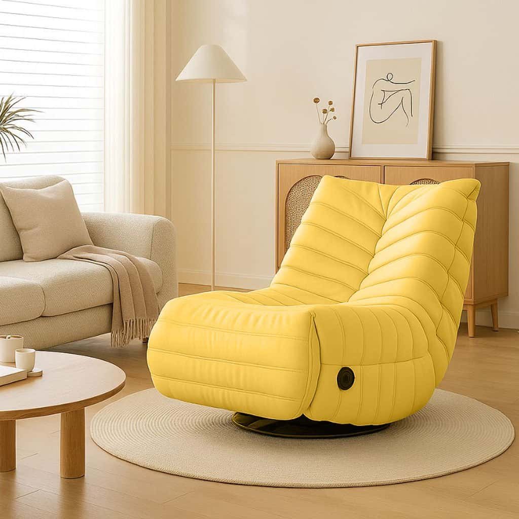 Modern Recliner Chair with Cushioned Back and Armrests