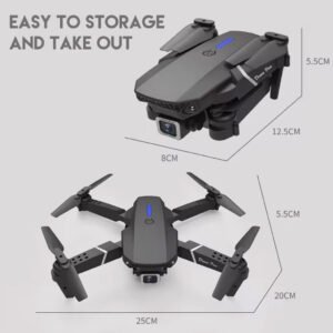 E88Pro Drone – Foldable quadcopter with dual HD cameras, fixed altitude mode, aerial photography, and stable 2.4GHz control.