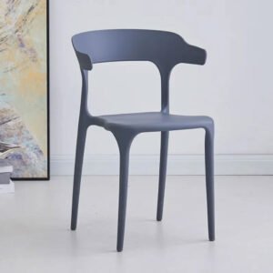 Gray Plastic Leisure Dining Chair – neutral modern design for dining, living, or office areas.