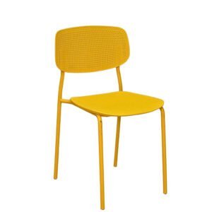 Plastic Mesh Chair – modern stackable plastic dining chair with perforated seat and backrest for home, café, and office use.