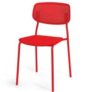 Plastic Mesh Chair – modern stackable plastic dining chair with perforated seat and backrest for home, café, and office use.