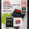 SanDisk Ultra Memory Card 64GB – High-speed microSDXC with adapter, available in Lebanon and Syria.