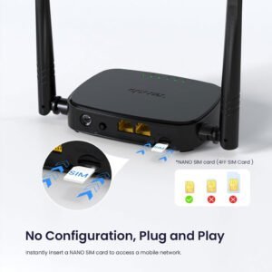 Tenda 4G Router 4G03 Pro – High-speed 4G LTE WiFi router with dual antennas, 150 Mbps speed, LAN/WAN ports, and portable power options.