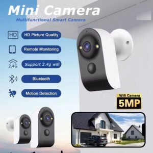 V380 WiFi Camera – 5MP wireless security camera with 4000mAh battery, PIR motion detection, full-color night vision, and two-way audio