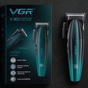 Vgr V-003 Professional Hair Clipper – Metal 9000rpm Rechargeable Barber Trimmer for Men