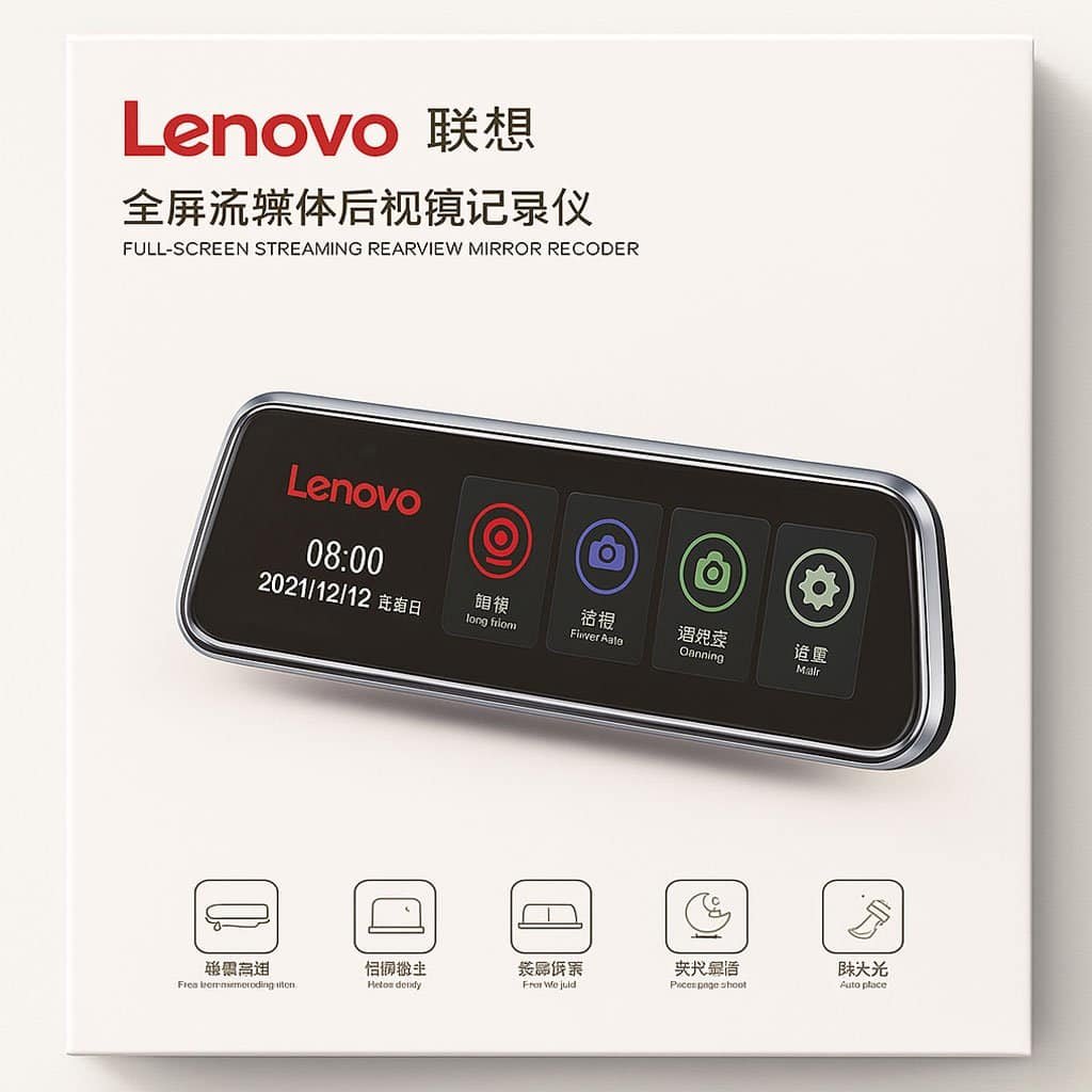 Lenovo DASHCAM M8 Dual 1080P Front and Rear Mirror Camera