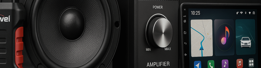 Car Audio System and Accessories – Amplifier, Speaker, and Android Screen for Cars