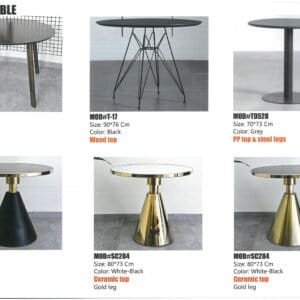 Modern dining table with elegant design and durable wooden or marble top