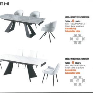 Modern dining table with elegant design and durable wooden or marble top