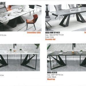 Modern dining table with elegant design and durable wooden or marble top