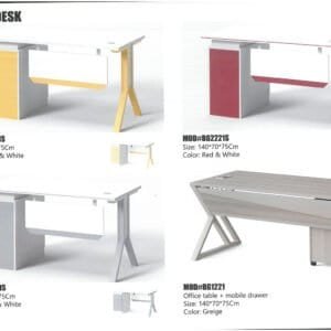 Modern desk with functional design and durable workspace surface