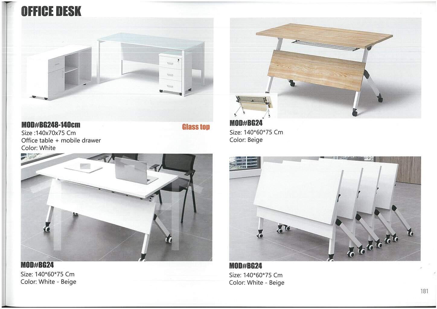 Modern desk with functional design and durable workspace surface